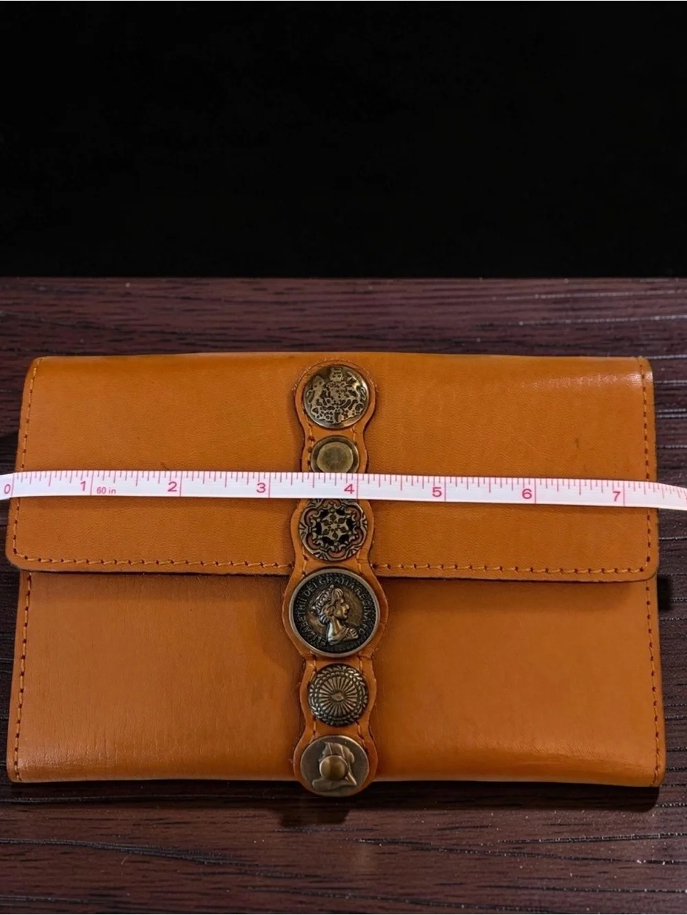Patricia Nash Leather Coin-Accent Wallet In Cognac